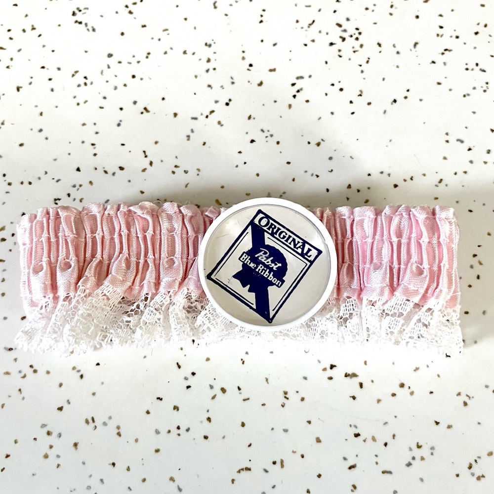 Vintage 80’s satin & lace PBR garter belt accessory